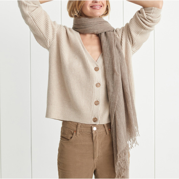 Jenni Kayne Sweaters - Jenni Kayne Cropped Beige Cashmere Cocoon Cardigan Size XXS